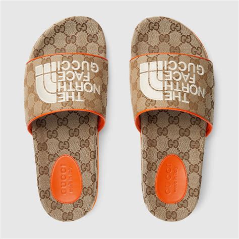 north face x gucci slides|the north face gucci tracksuit.